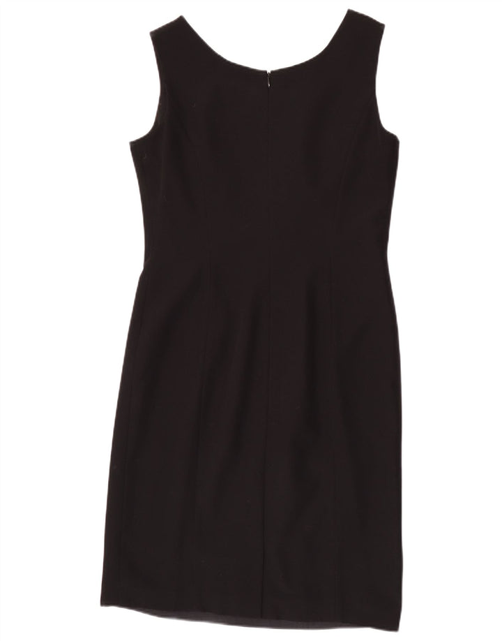 Vestido feminino Libra sem mangas com bainha UK 12 poliéster preto médio