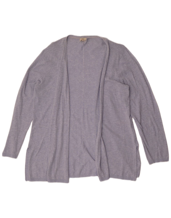 Camisola aberta do cardigan das mulheres da cara gorda Reino Unido 20 2XL algodão azul