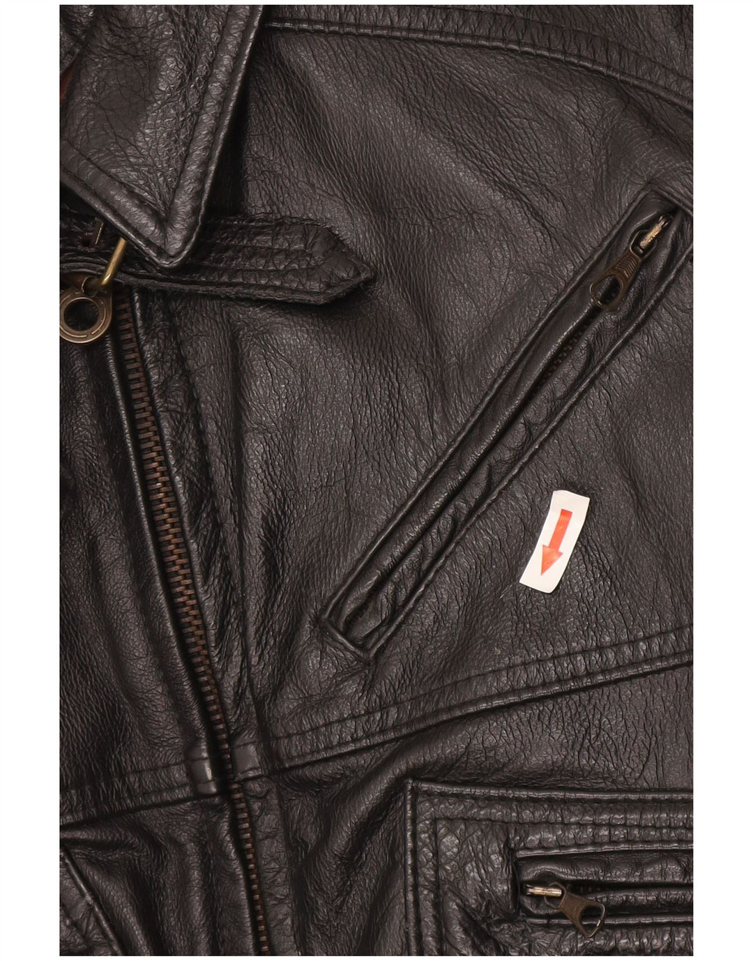 Jaqueta de couro masculina vintage UK 38 média preta