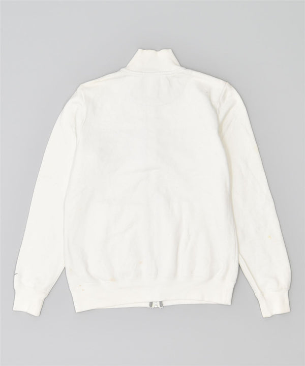 NIKE Womens Tracksuit Top Jacket UK 12 Médio Algodão Branco