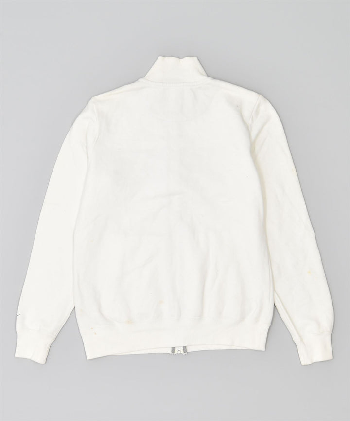 NIKE Womens Tracksuit Top Jacket UK 12 Médio Algodão Branco