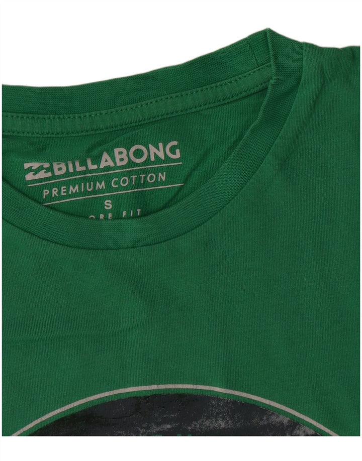 Camiseta gráfica masculina Billabong top pequeno algodão verde