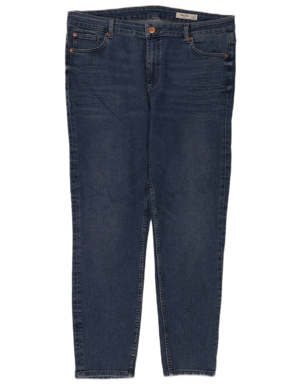 Calça Jeans Feminina Marks & Spencer The Lily Cintura Alta Slim Reino Unido 18 XL W36 L28 Azul