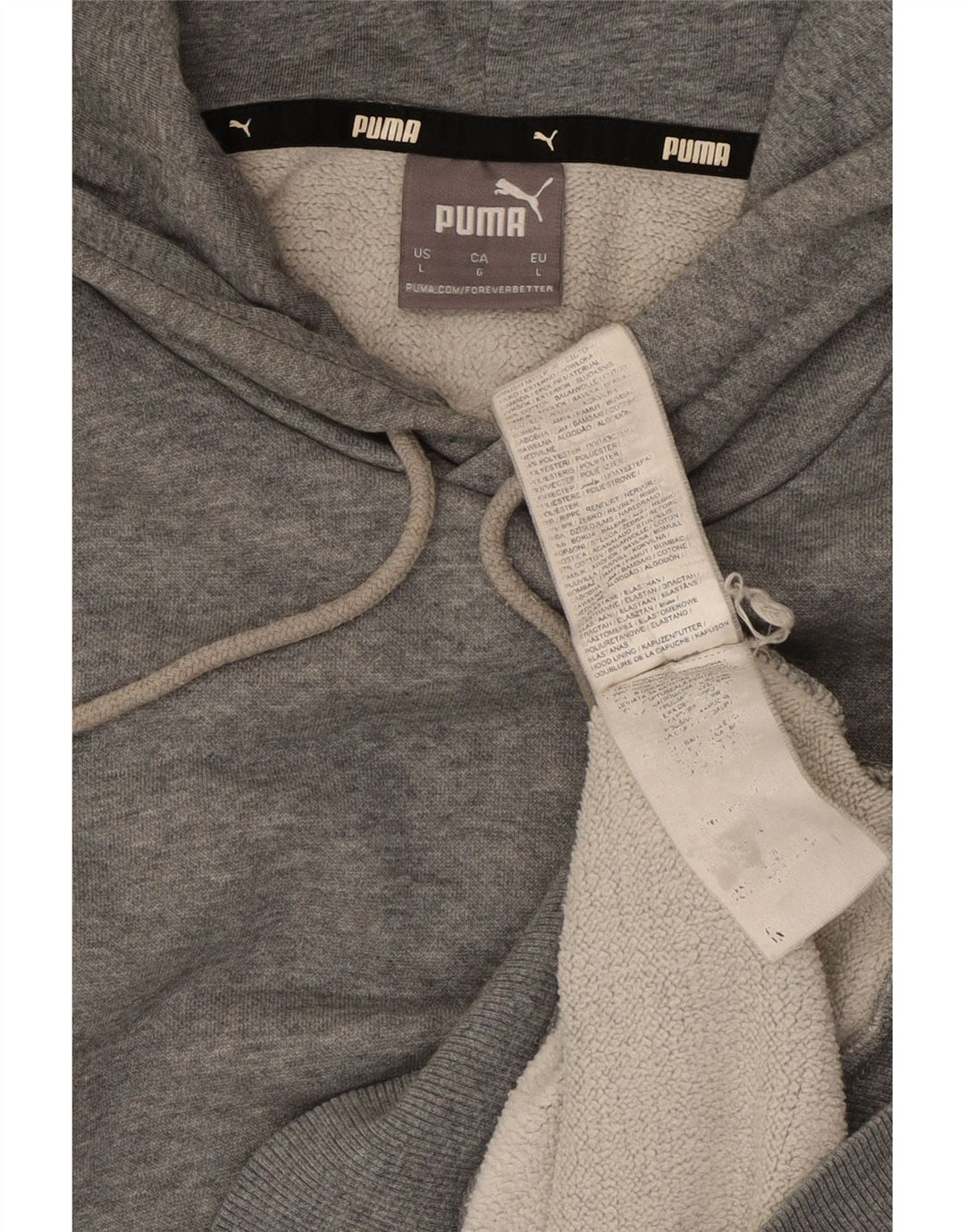PUMA Mens Hoodie Jumper Grande Algodão Cinza