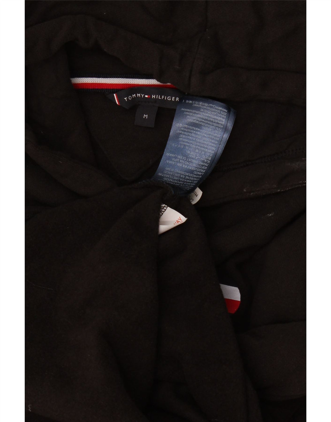 Tommy Hilfiger moletom com capuz gráfico masculino médio algodão preto