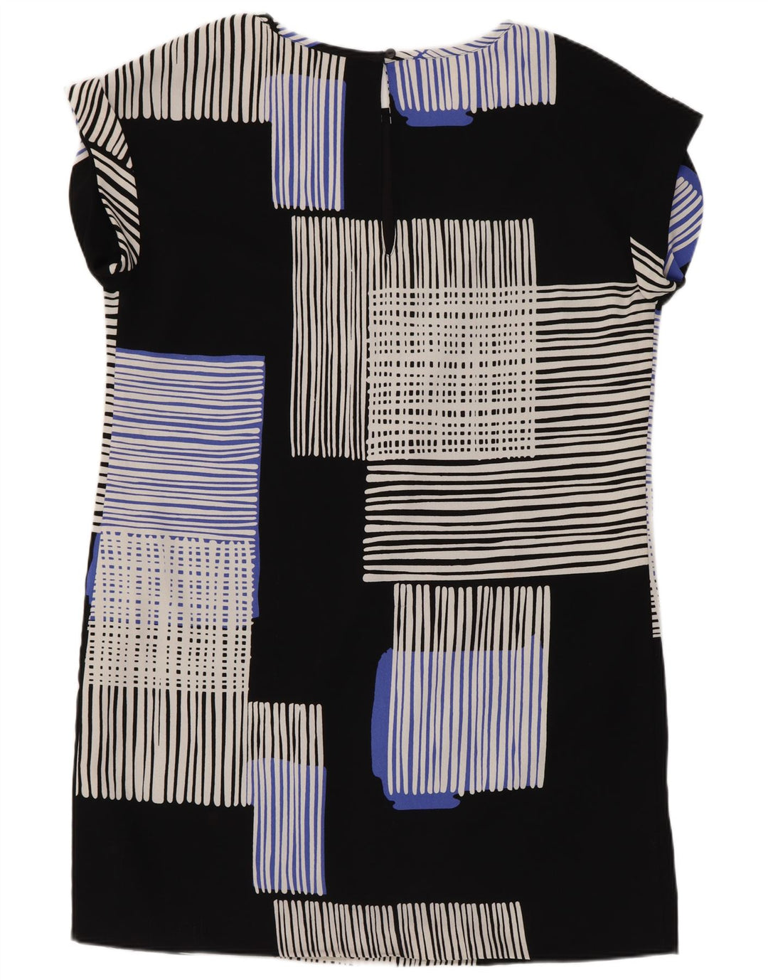 Próximo Vestido Shift Feminino UK 14 Grande Poliéster Geométrico Preto