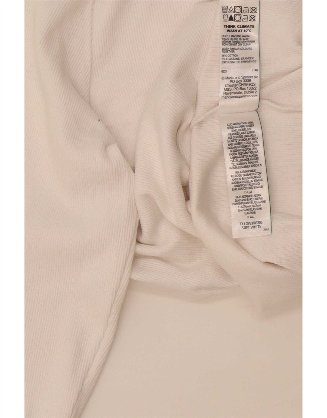 Top feminino Marks & Spencer manga comprida Reino Unido 16 grande algodão branco
