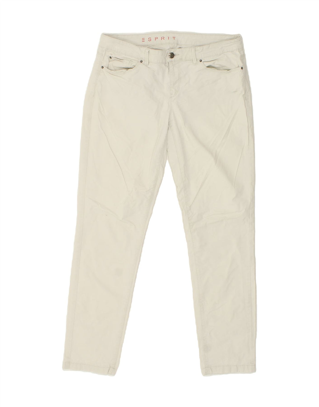 ESPRIT Womens Slim Fit Casual Trousers W34 L31 White Cotton Vintage Esprit and Second-Hand Esprit from Messina Hembry 
