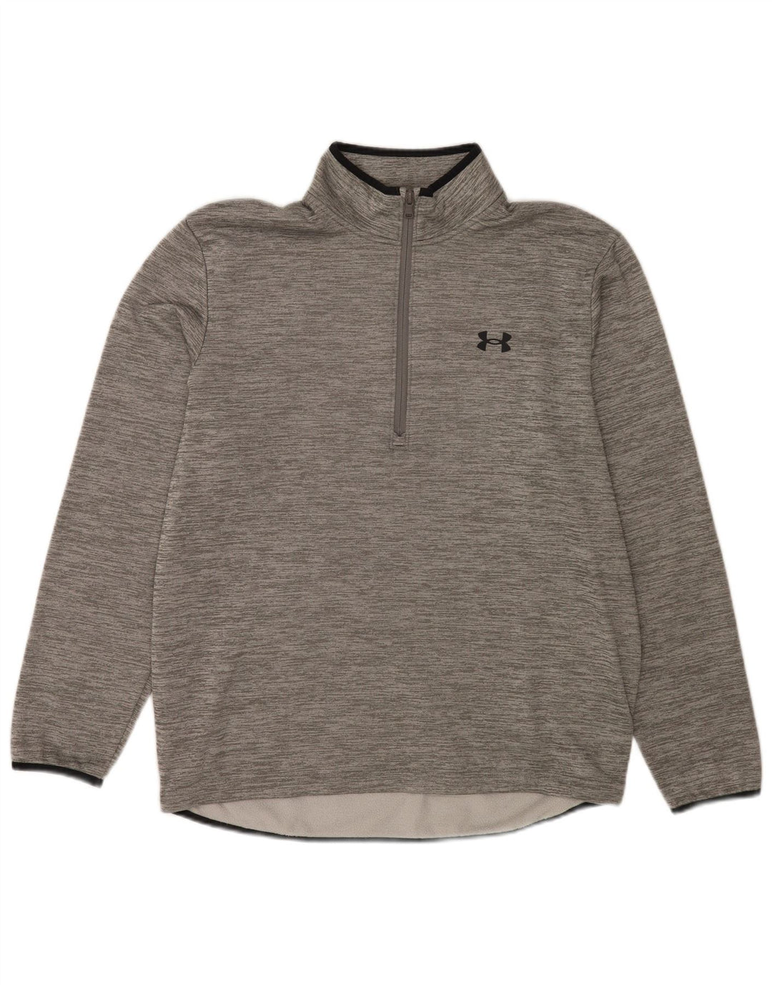 Moletom masculino Under Armour com zíper e gola grande em poliéster manchado cinza