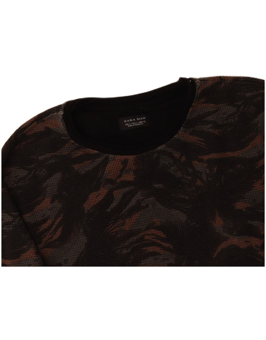 ZARA moletom masculino jumper grande algodão camuflado multicolorido
