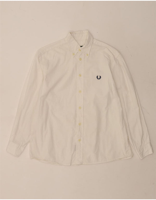 Camisa masculina Fred Perry 11-12 anos algodão branco