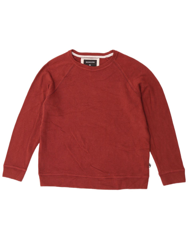 Suéter masculino Quiksilver com capuz grande de algodão marrom