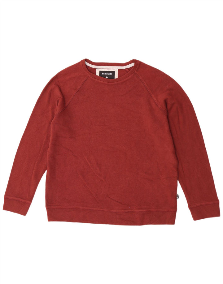 Suéter masculino Quiksilver com capuz grande de algodão marrom