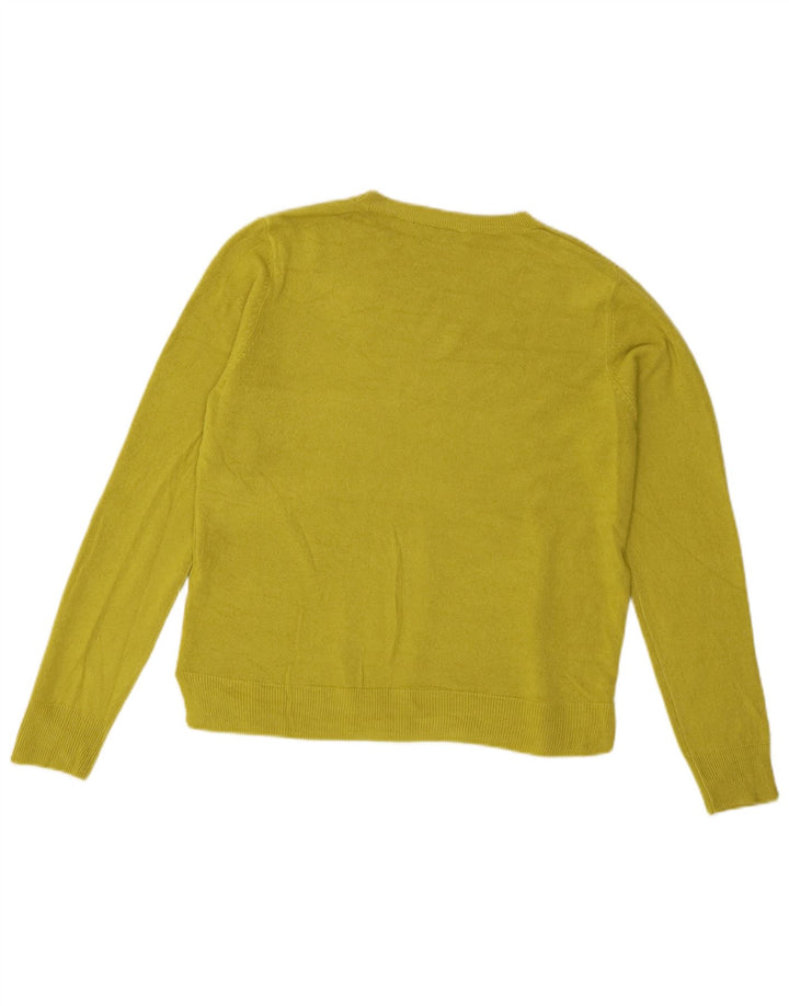 Suéter feminino Marks & Spencer com gola redonda Reino Unido 12 acrílico verde médio