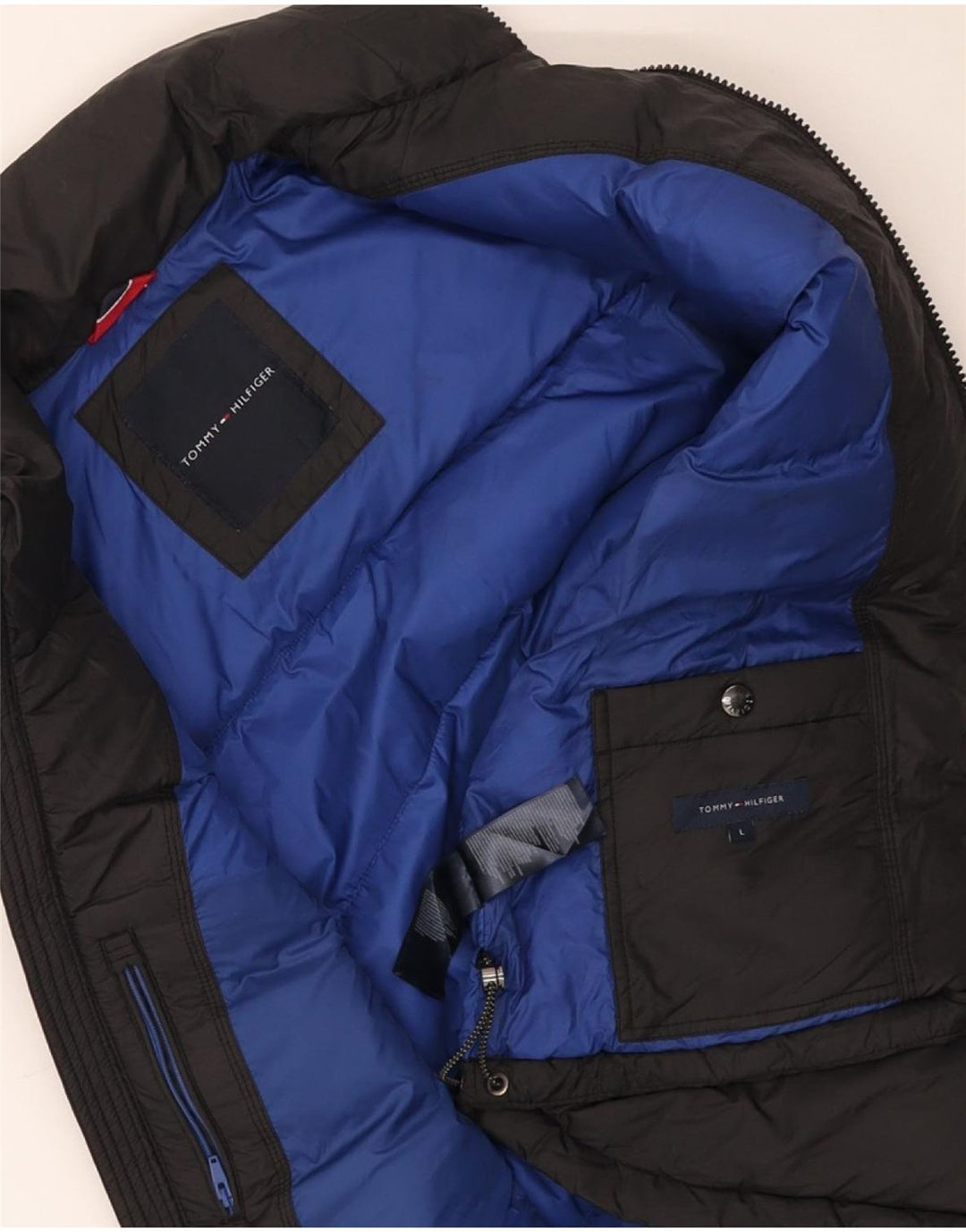 Colete acolchoado masculino TOMMY HILFIGER UK 40 grande nylon preto