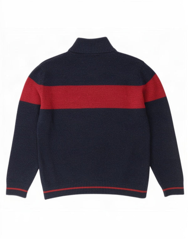 Suéter Lacoste Menino com decote em zíper 13-14 anos azul marinho lã colorblock