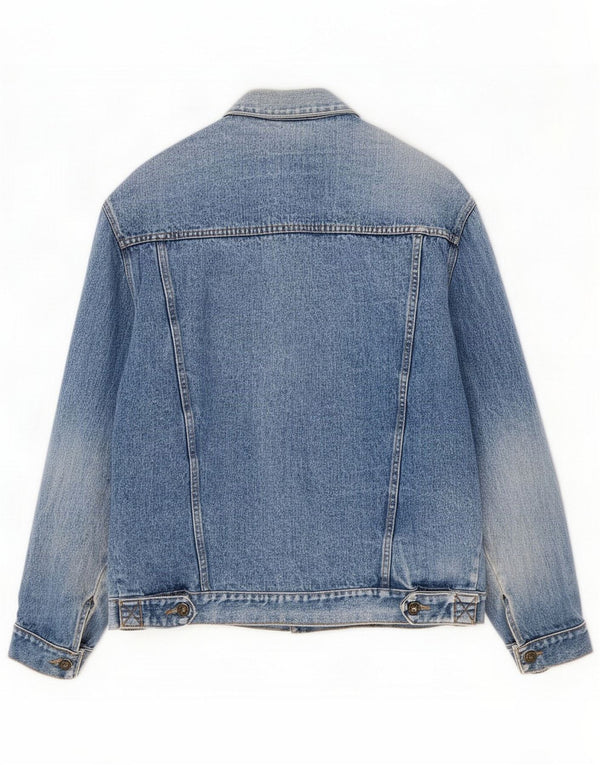 Jaqueta jeans masculina vintage Reino Unido 38 algodão azul médio