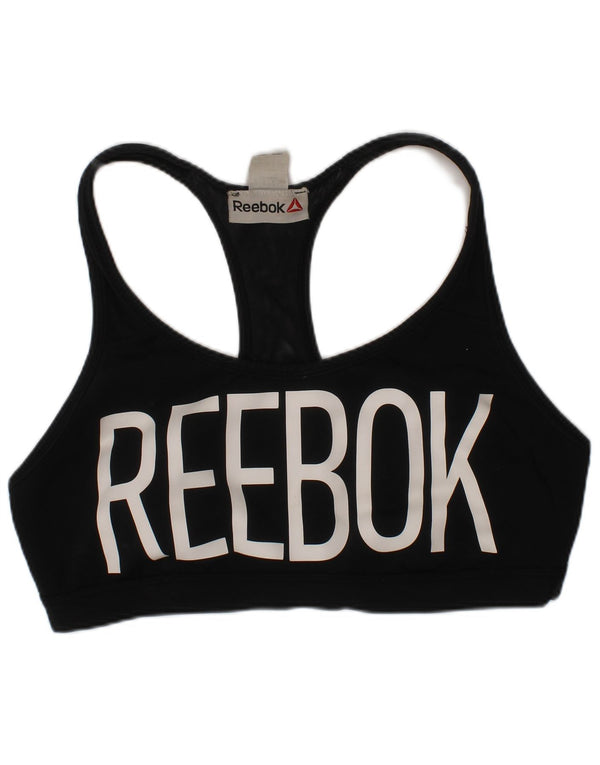 Sutiã esportivo feminino Reebok Graphic UK 12/14 médio preto poliéster esportivo