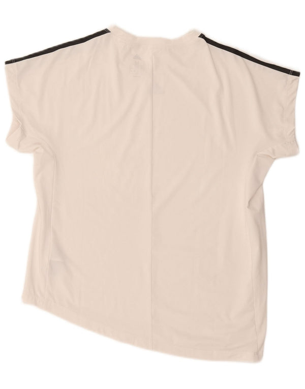 Adidas Camiseta Feminina Graphic Top UK 12/14 Médio Branco Poliéster