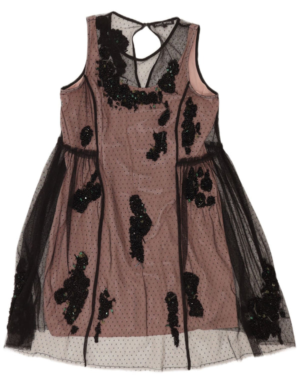 Próximo Vestido feminino pequeno sem mangas evasê UK 12 rosa médio moderno
