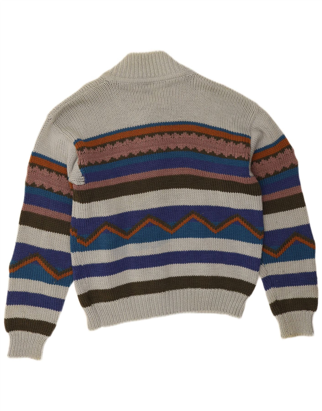 Suéter Cardigan Masculino Vintage XL Listrado Multicolorido