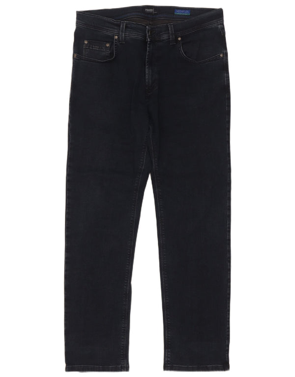 Pioneer Mens Straight Jeans W34 L30 Azul Marinho Algodão