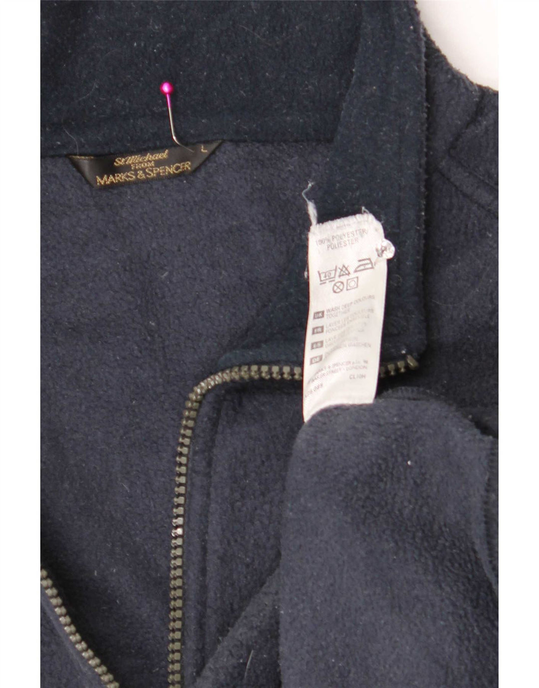 Jaqueta Marks & Spencer masculina St. Michael Fleece Reino Unido 40 grande azul marinho