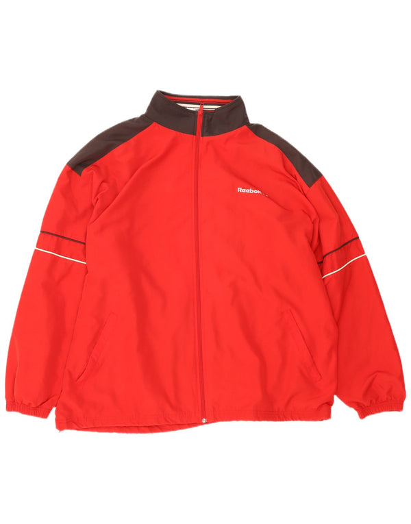Jaqueta de chuva masculina Reebok UK 42 XL vermelho colorblock poliéster