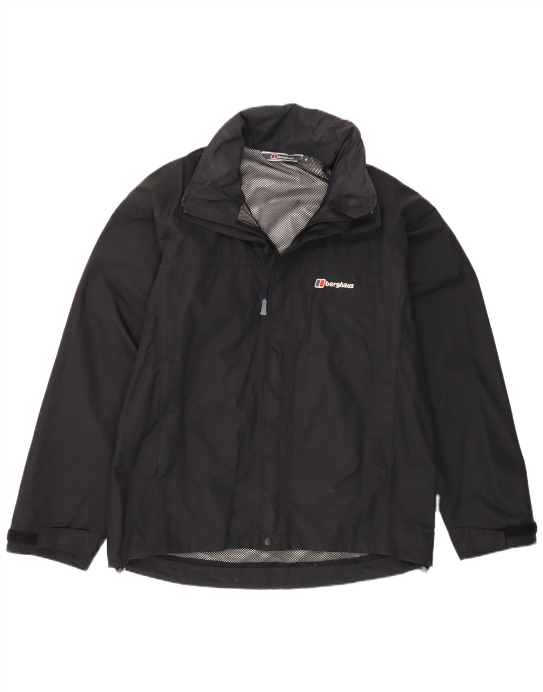 Jaqueta de chuva masculina Berghaus com capuz UK 38 médio preto nylon