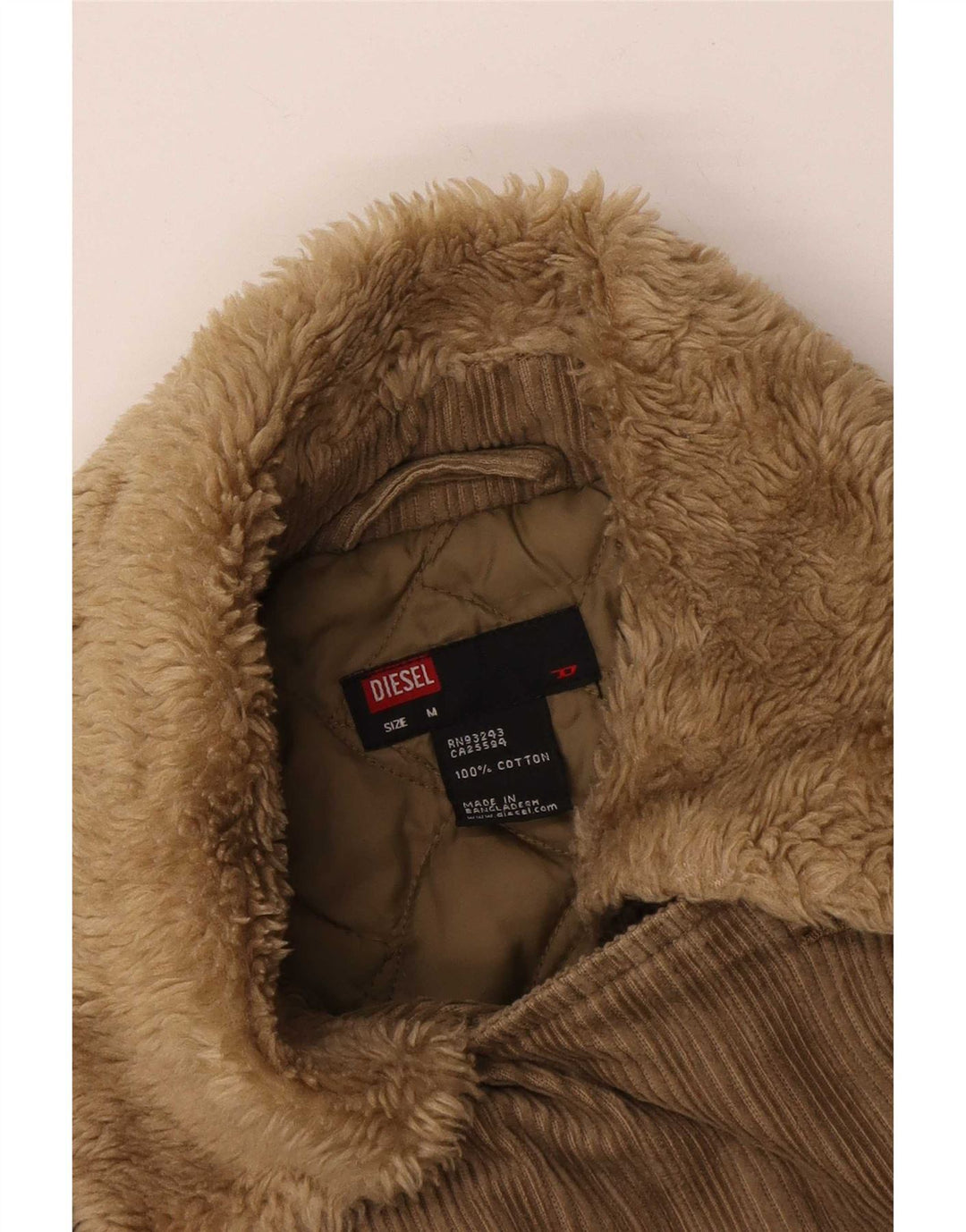 Jaqueta de veludo militar feminina Diesel UK 12 médio cáqui