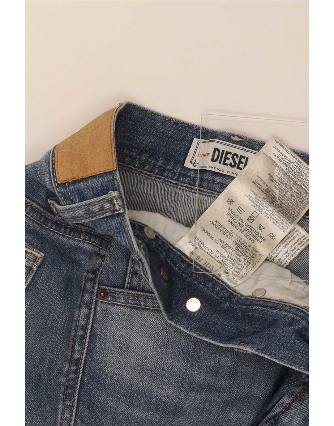 Shorts jeans feminino diesel pequeno W26 algodão azul