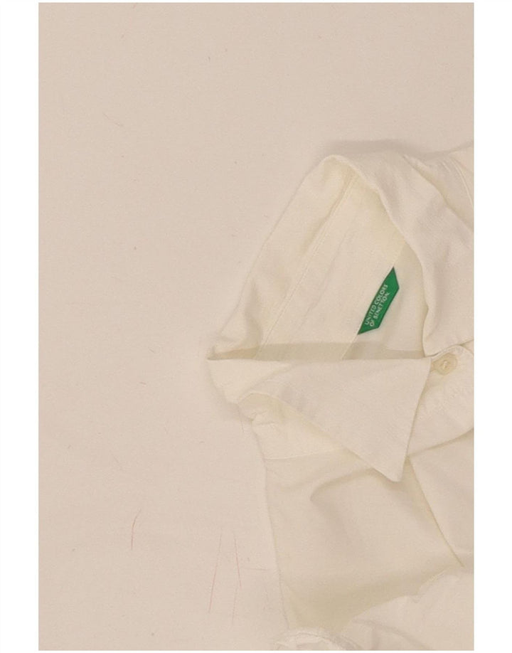 Camisa Benetton Mulher UK 16 Grande Branca