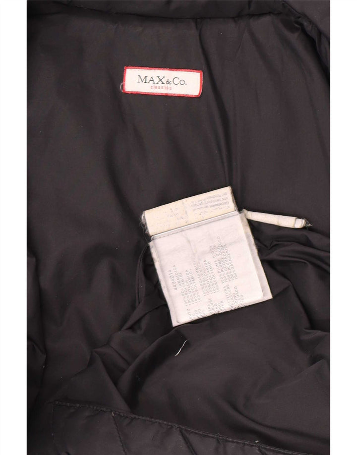Casaco acolchoado feminino Max & Co. UK 12 médio preto poliamida