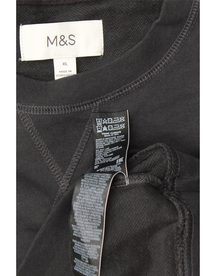MARKS & SPENCER Moletom masculino Jumper XL algodão preto