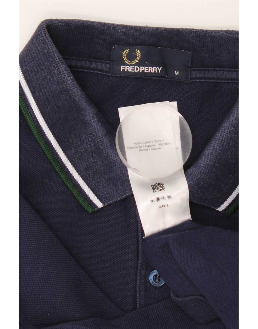 Camisa polo masculina Fred Perry médio algodão azul marinho