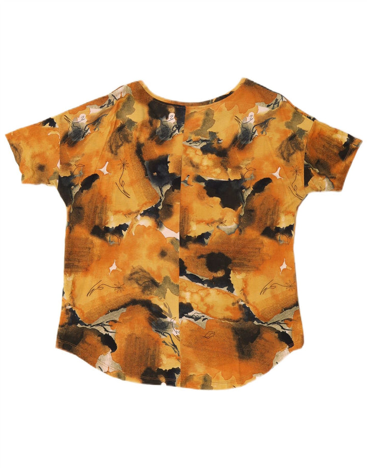 Camiseta feminina gráfica ZARA UK 16 grande laranja tie-dye viscose