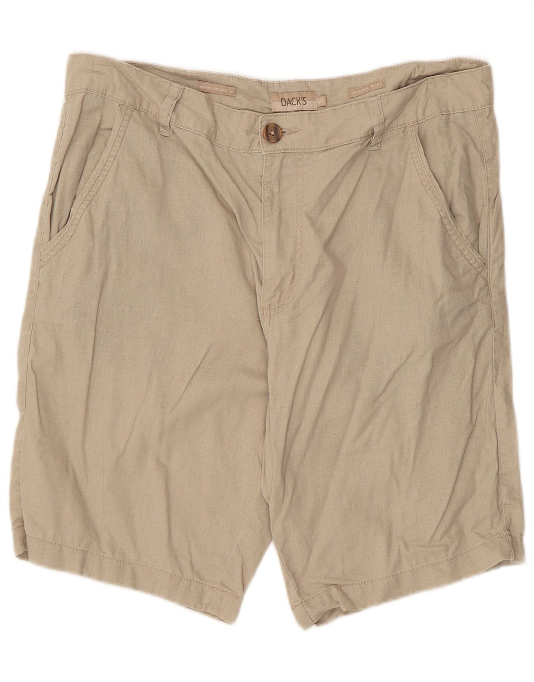 Shorts Chino Masculino Dack IT 50 Grande W36 Linho Bege