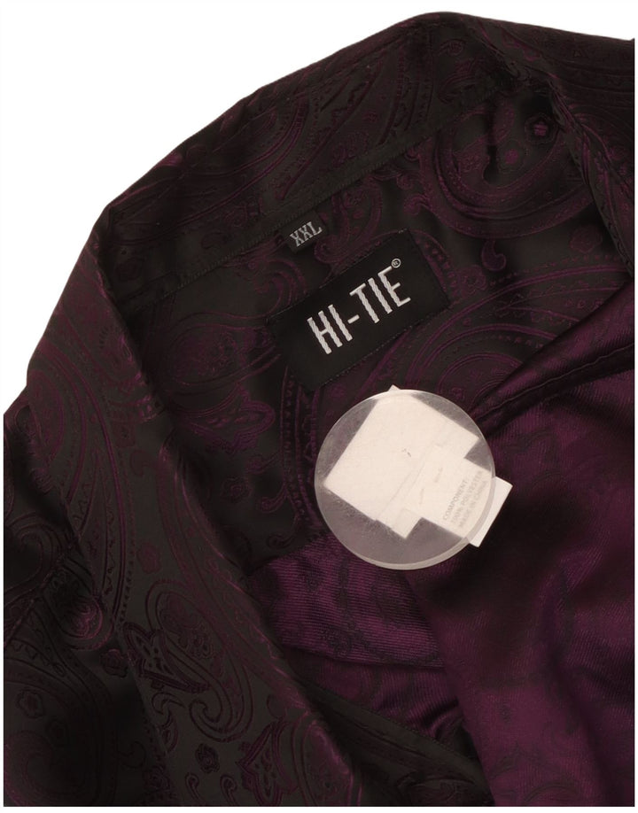 Camisa masculina Hi-Tie 2XL poliéster paisley roxo