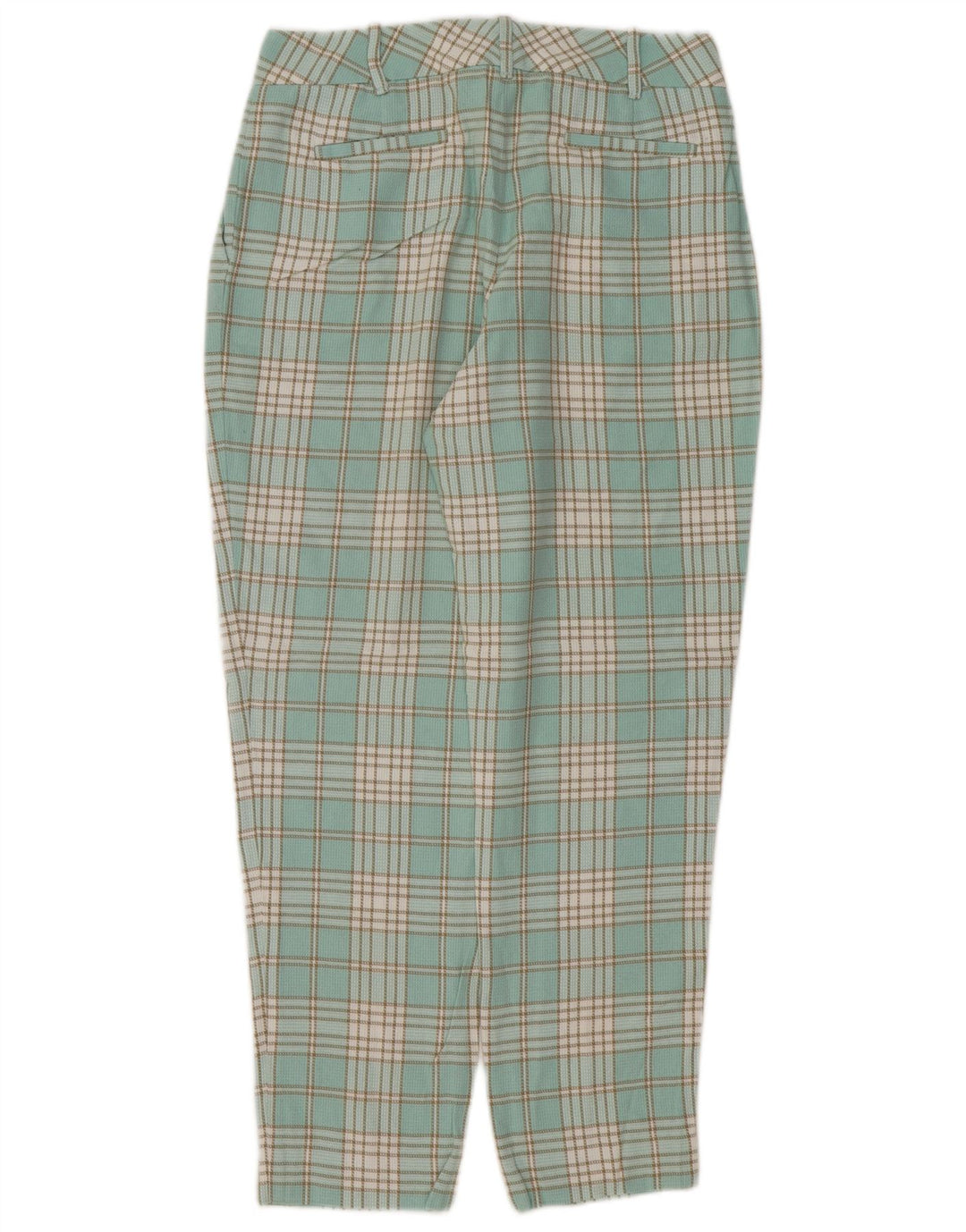 Calça chino feminina PENDLETON US 4 pequena W30 L28 xadrez turquesa