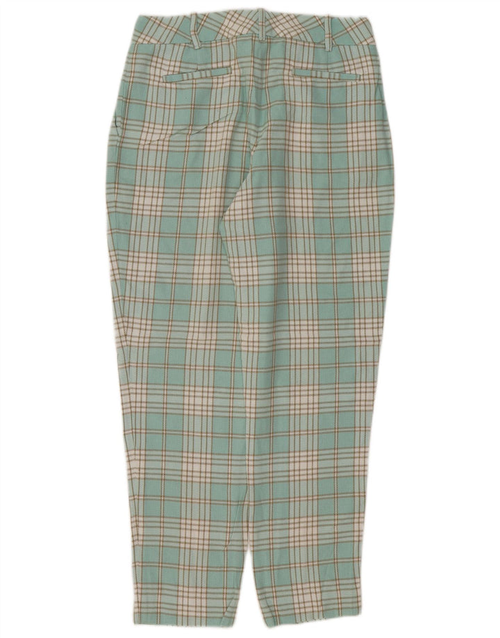 Calça chino feminina PENDLETON US 4 pequena W30 L28 xadrez turquesa