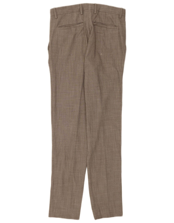Zara Mens Straight Suit Calças EU 38 Pequeno W30 L32 Cinza Poliéster