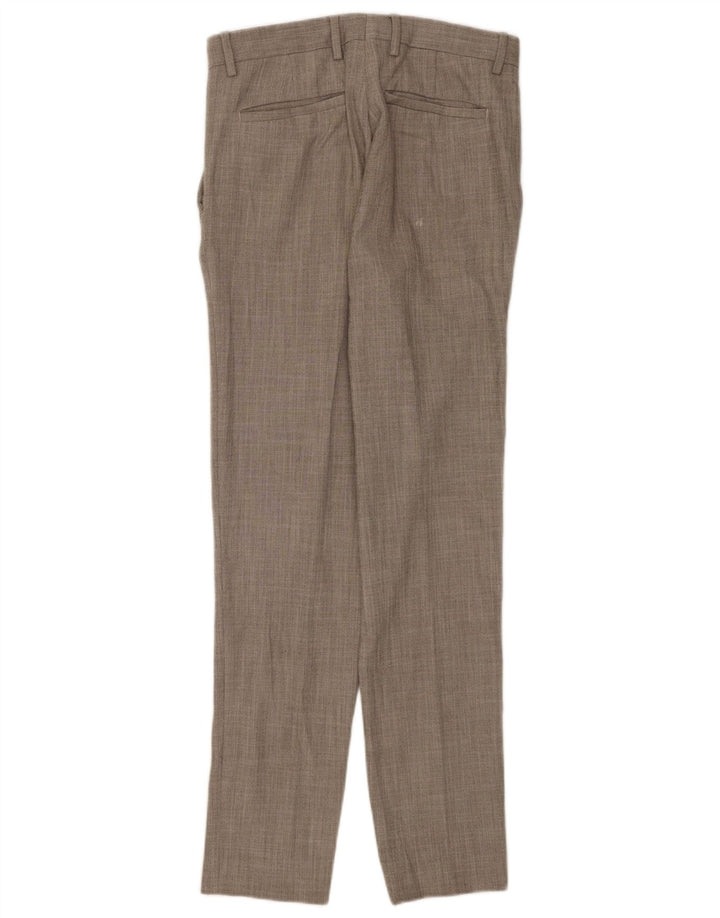 Zara Mens Straight Suit Calças EU 38 Pequeno W30 L32 Cinza Poliéster