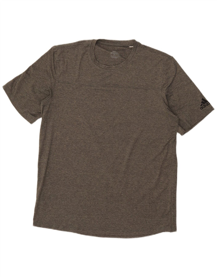 Adidas Mens Aeroready Camiseta Top Grande Cinza Poliéster