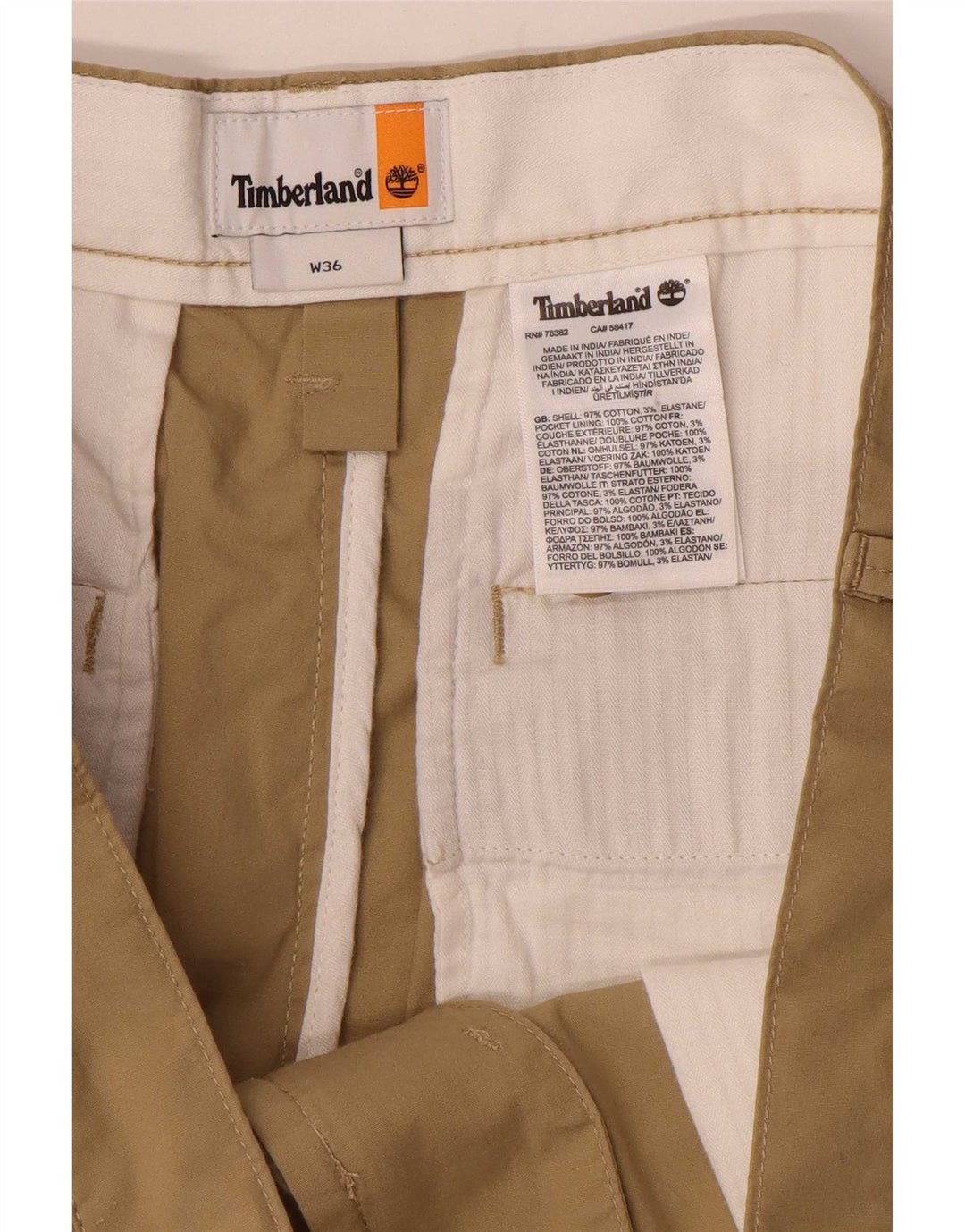 Timberland Mens Chino Shorts W36 Grande Bege