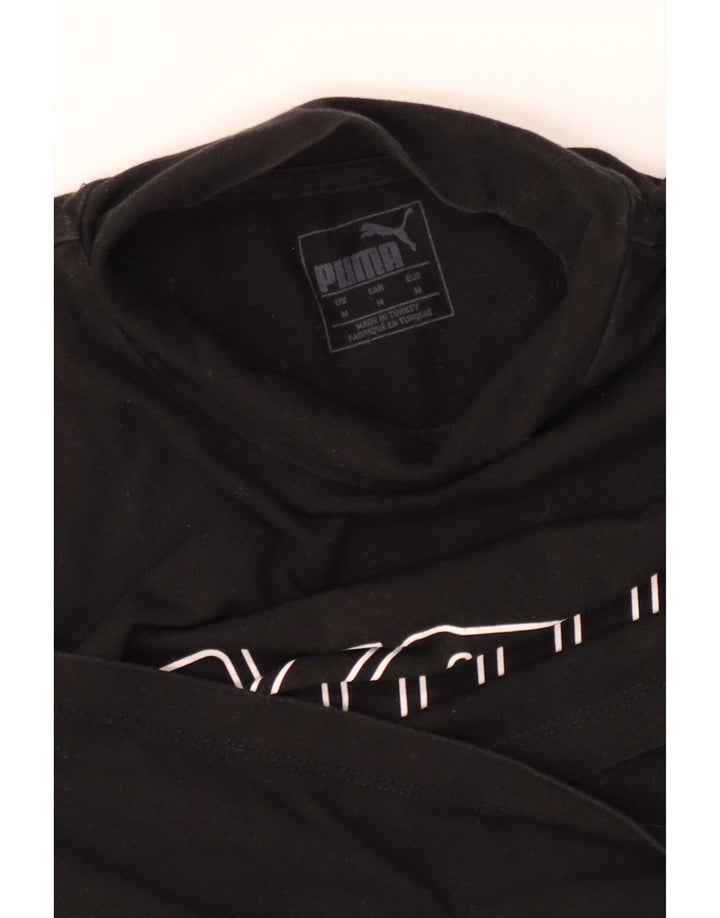 Puma Womens Crop Graphic Top Manga Longa Reino Unido 12 Médio Preto