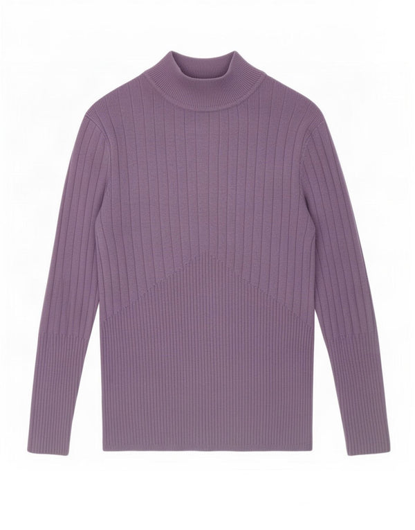 Suéter feminino Marks & Spencer com gola tartaruga Reino Unido 10 pequeno roxo