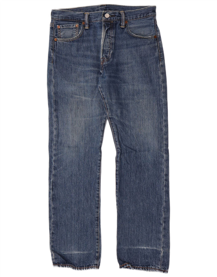 Calça jeans reta masculina Levi's W30 L30 azul algodão
