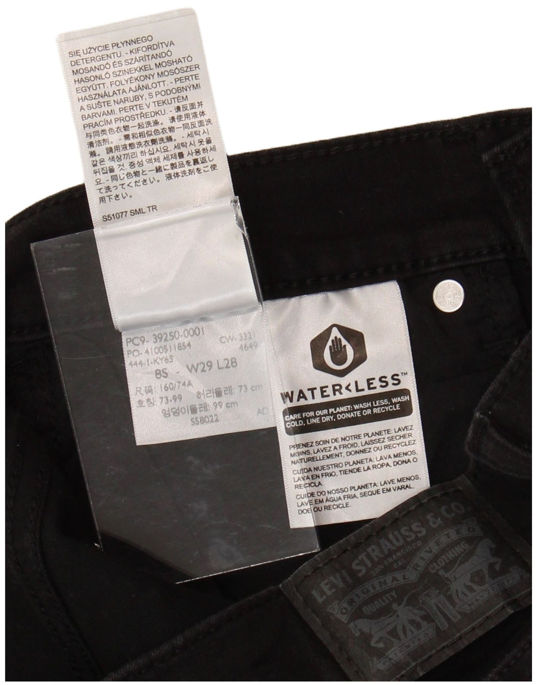 Shorts jeans feminino clássico LEVI'S W29 algodão preto médio