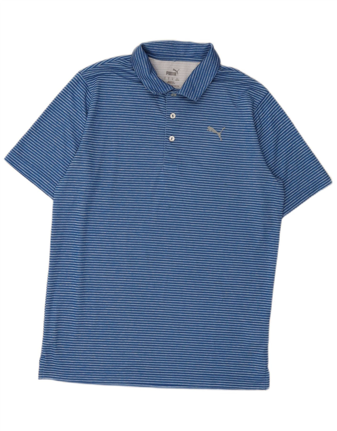 Camisa polo masculina Puma risca de giz azul médio poliéster