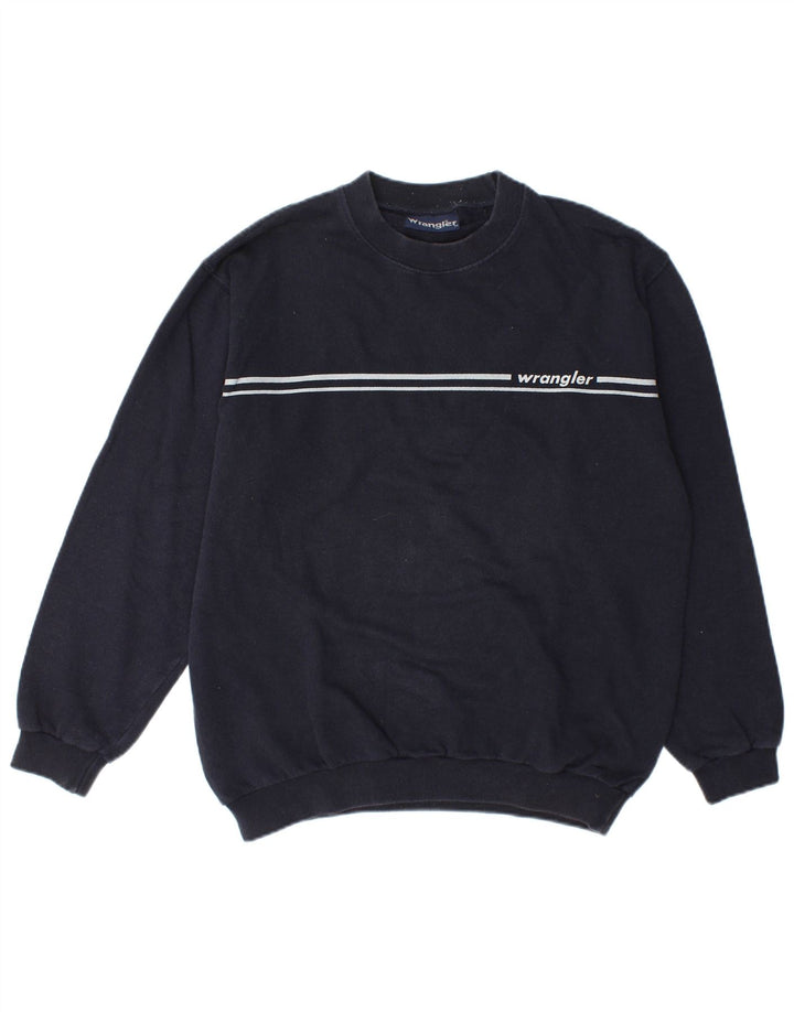 Wrangler moletom masculino gráfico jumper médio azul marinho algodão